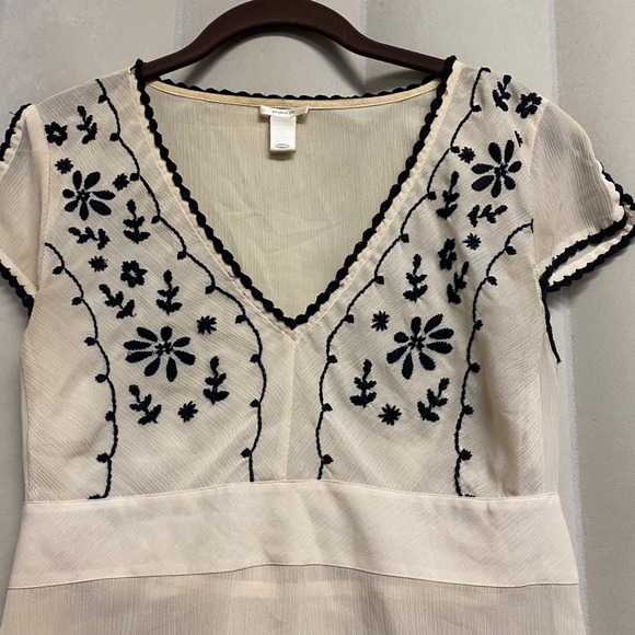 Vintage Old Navy Women's Top Small Embroidered Babydoll Perfect Fit Y2K Dainty - Picture 2 of 11